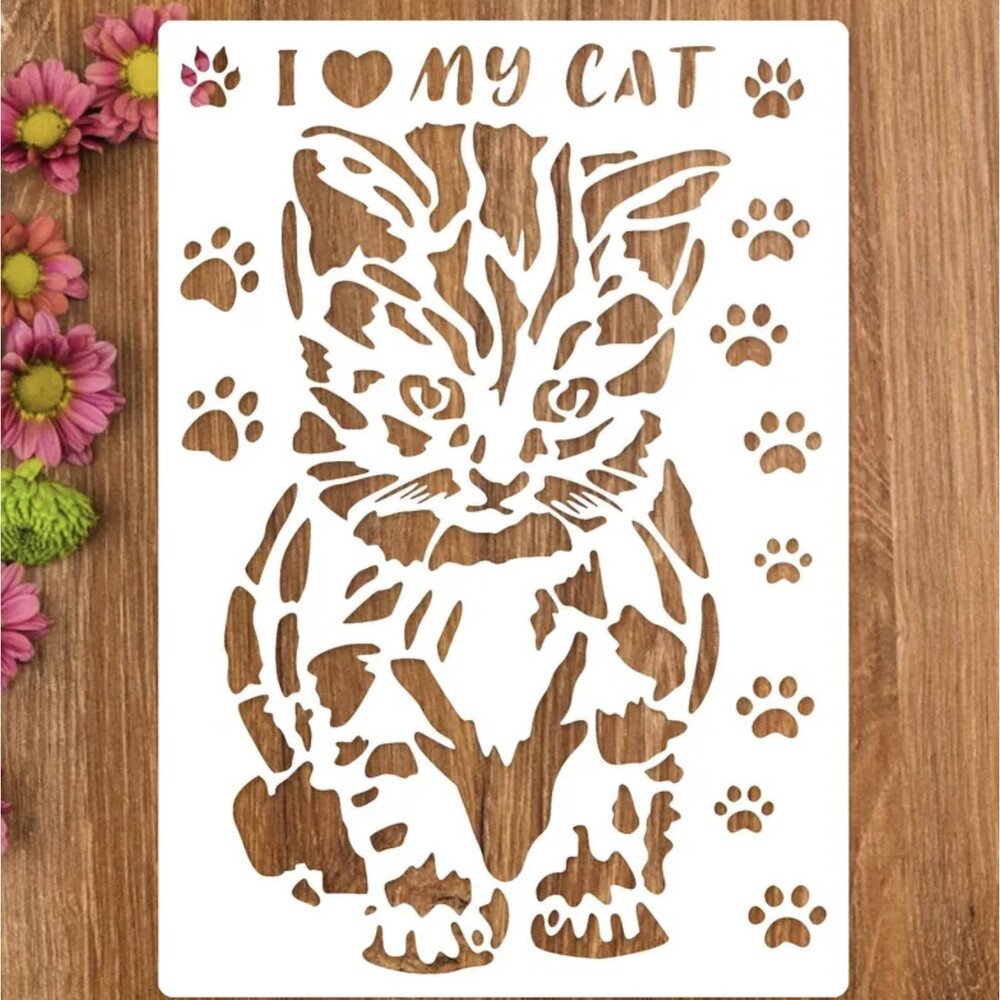 Pets and Wild Animals Stencil Template Reusable Mylar for Artist Scrapbooker DIY